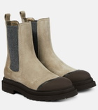 Brunello Cucinelli Embellished suede ankle boots