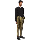 Dolce and Gabbana Black and Gold Jacquard Trousers