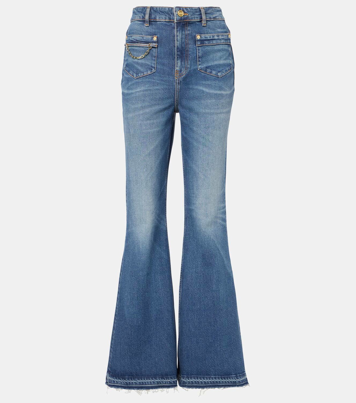 Ganni Blue Future Goddi high-rise flared jeans GANNI
