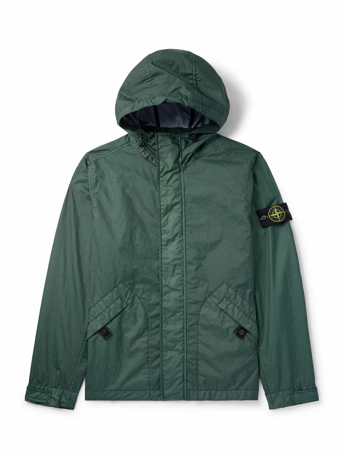 Stone Island - Logo-Appliquéd Membrana 3L TC Hooded Jacket - Green