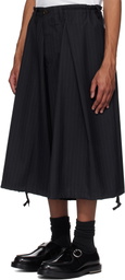 Khoki Navy Wide-Leg Cropped Shorts