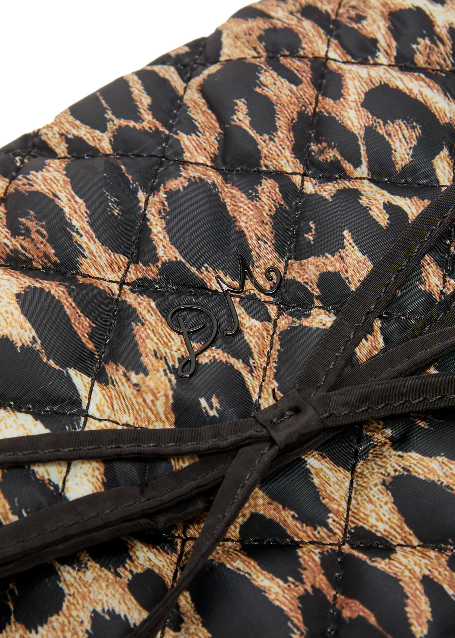 Damson Madder Leopard-print Quilted Shell Laptop Case - One Size