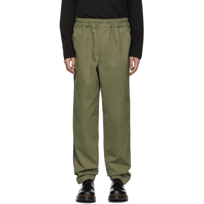 Photo: Comme des Garcons Shirt Khaki Serge Side Stripes Trousers