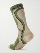 ROA - Ribbed Jacquard-Knit Socks - Green