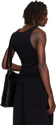 LU'U DAN SSENSE Exclusive Black Ribbed Tank Top