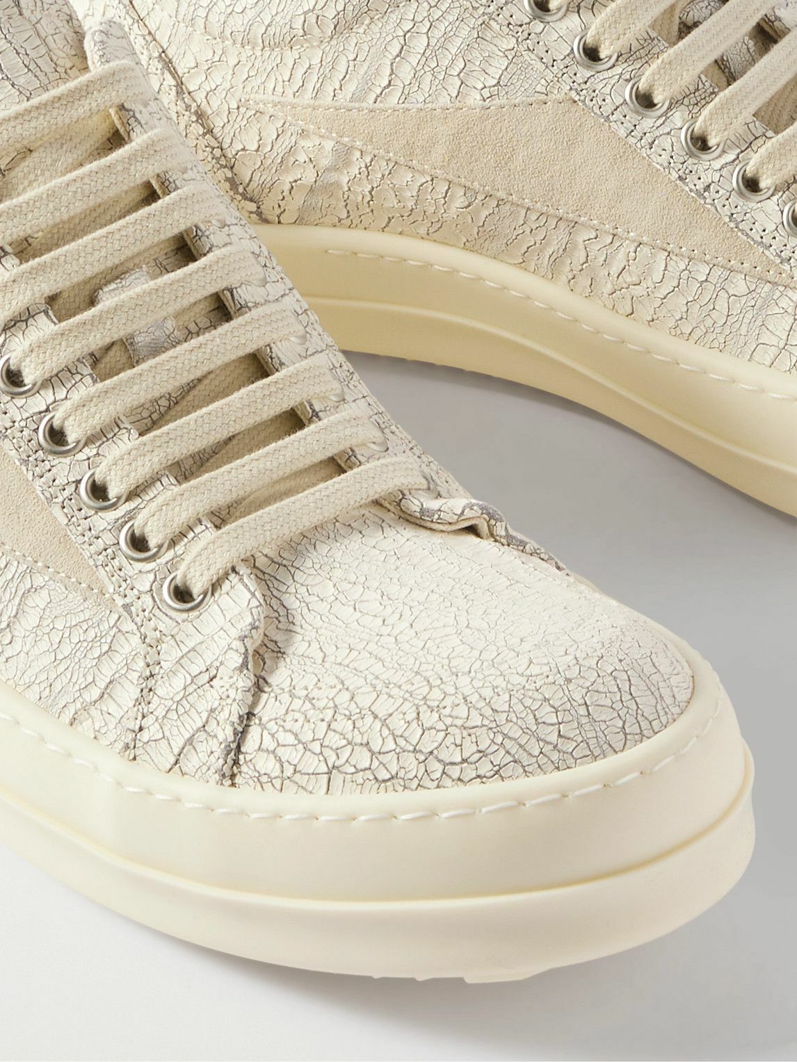 DRKSHDW by Rick Owens - Megacrust Suede-Trimmed Distressed