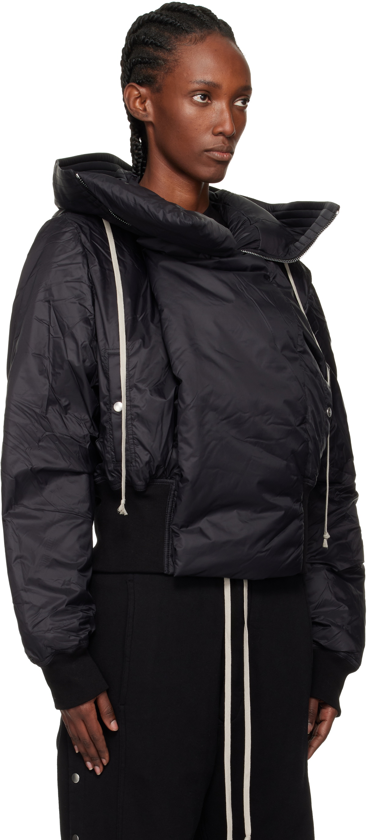 Rick Owens DRKSHDW Black Concordians Cropped Alice Bomber Jacket