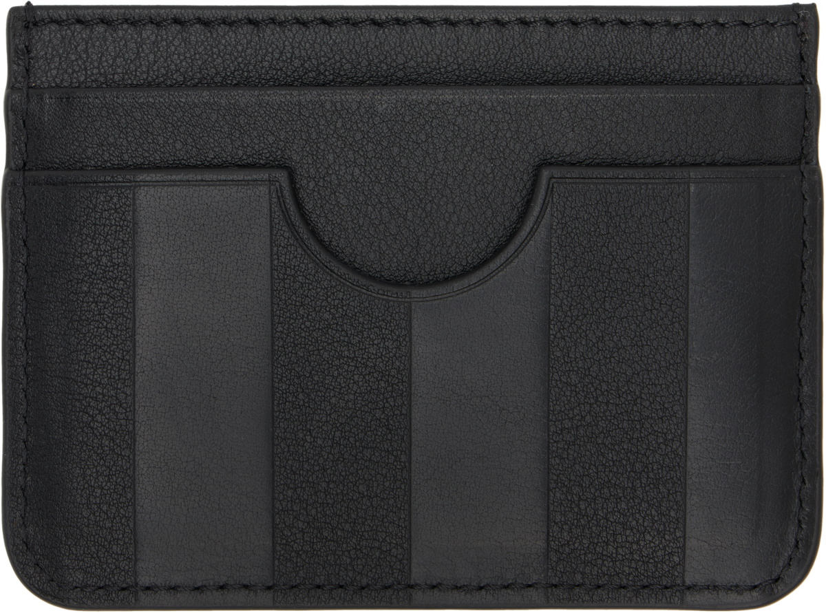 AMI Paris Black Leather Midi Card Holder