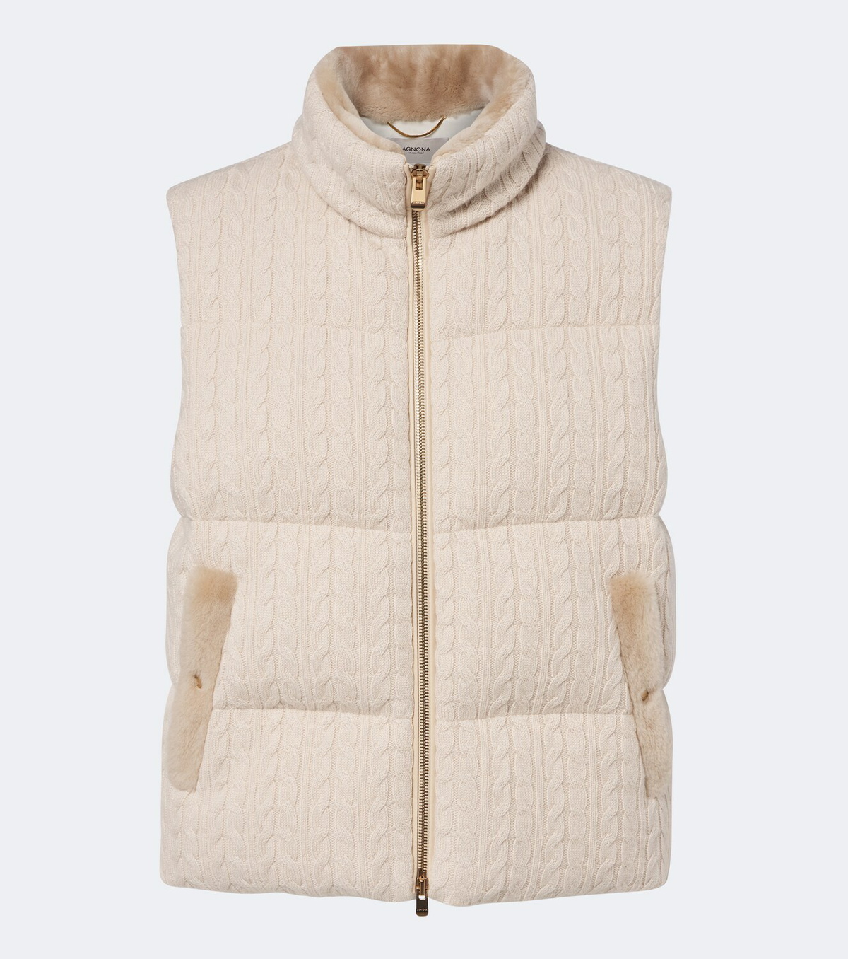 Agnona Cable-knit cashmere puffer vest