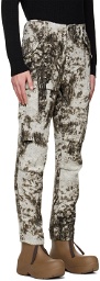 4SDESIGNS Off-White & Brown Tucked Cargo Pants