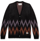 Wacko Maria - Brushed Jacquard-Knit Cardigan - Black