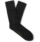 Gucci - Printed Cotton-Blend Socks - Black