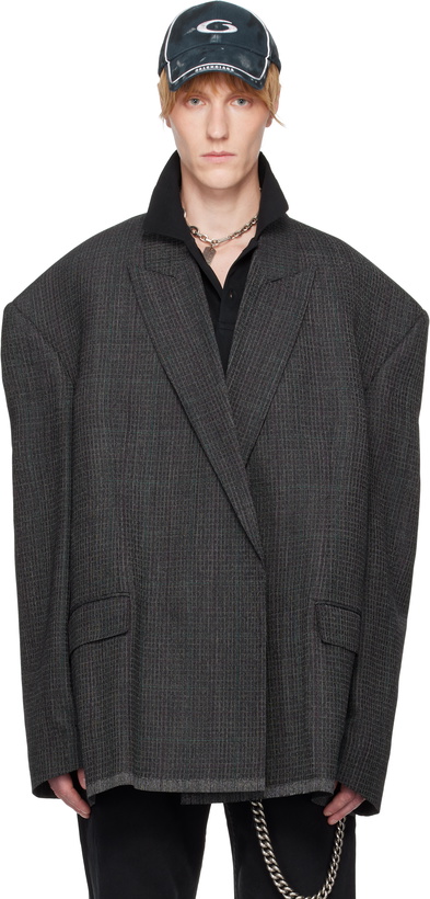 Photo: Balenciaga Gray Seamless Tailored Blazer