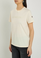 Moncler Logo-appliquéd Cotton T-shirt Cream