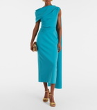 Roksanda Maite caped crêpe midi dress