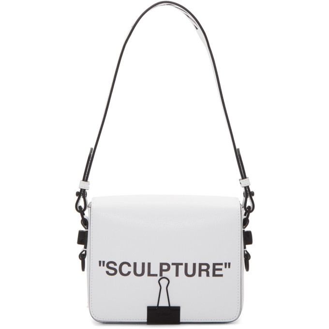 Off-White Black Leather Sculpture Binder Clip Crossbody Bag Off-White