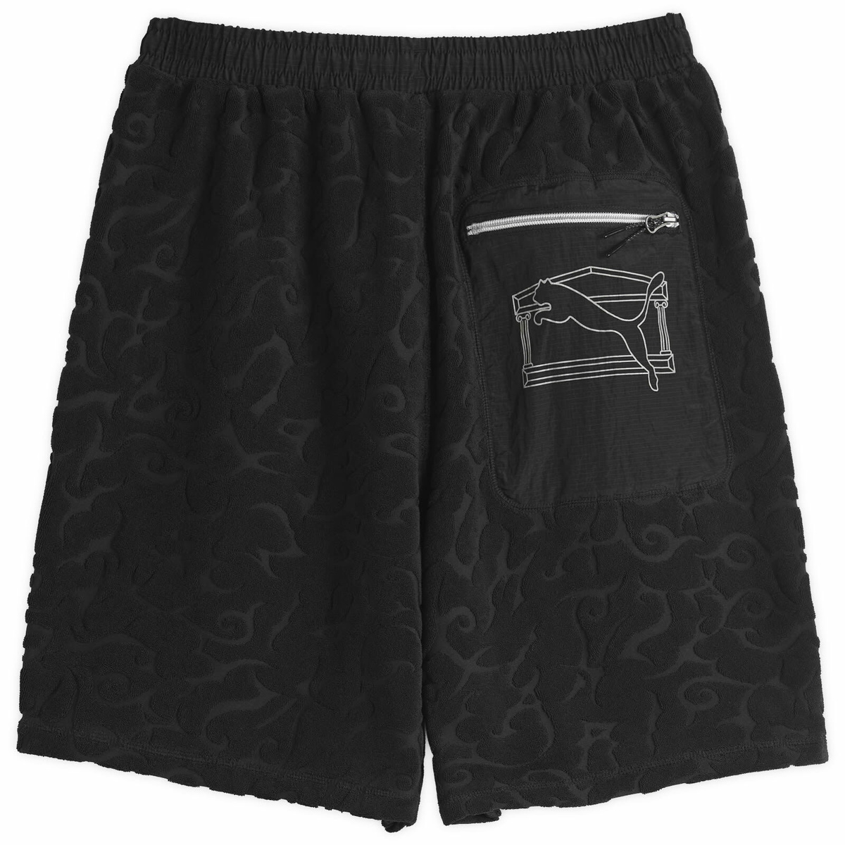 Puma x Aries Toweling Shorts in Puma Black