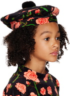 Mini Rodini Kids Black Roses Beret