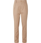 Etro - Tapered Striped Satin-Jacquard Trousers - Neutrals