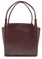 Victoria Beckham Victoria Small Panelled Leather Tote - Burgundy - One Size