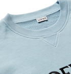 Loewe - Logo-Embroidered Loopback Cotton-Jersey Sweatshirt - Blue