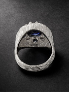 Bleue Burnham - Sterling Silver Sapphire Signet Ring - Silver