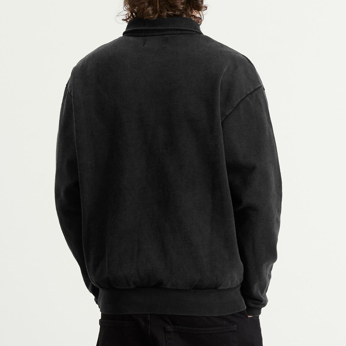 Butter Goods Men's Corp 1/4 Zip Sweatshirt in Black Butter Goods