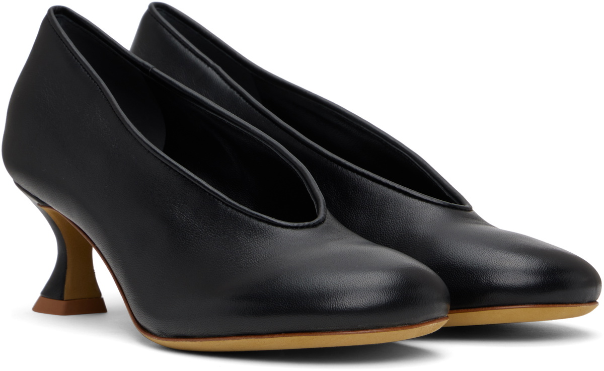 Moschino Black Duck Leather Heels