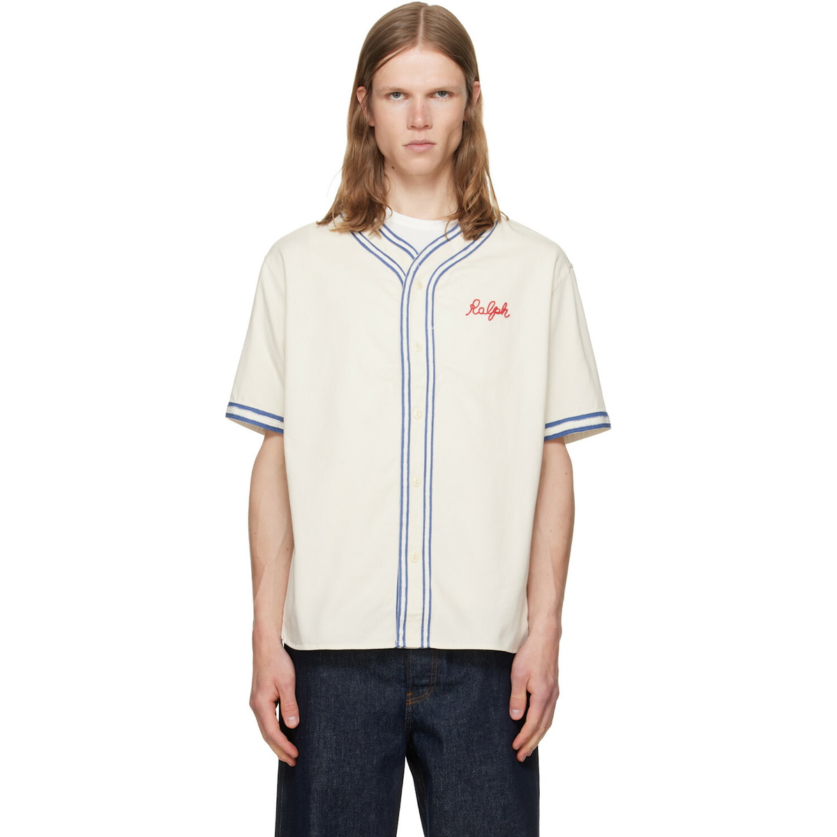 Polo Ralph Lauren Off-White Classic Fit Baseball Shirt