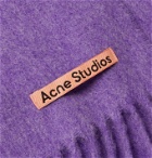 Acne Studios - Canada Skinny Fringed Mélange Wool Scarf - Purple