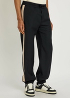 Valentino Garavani Panelled Jersey-twill Track Pants Black And White
