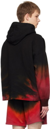 Dsquared2 Black & Orange Flame Over Hoodie