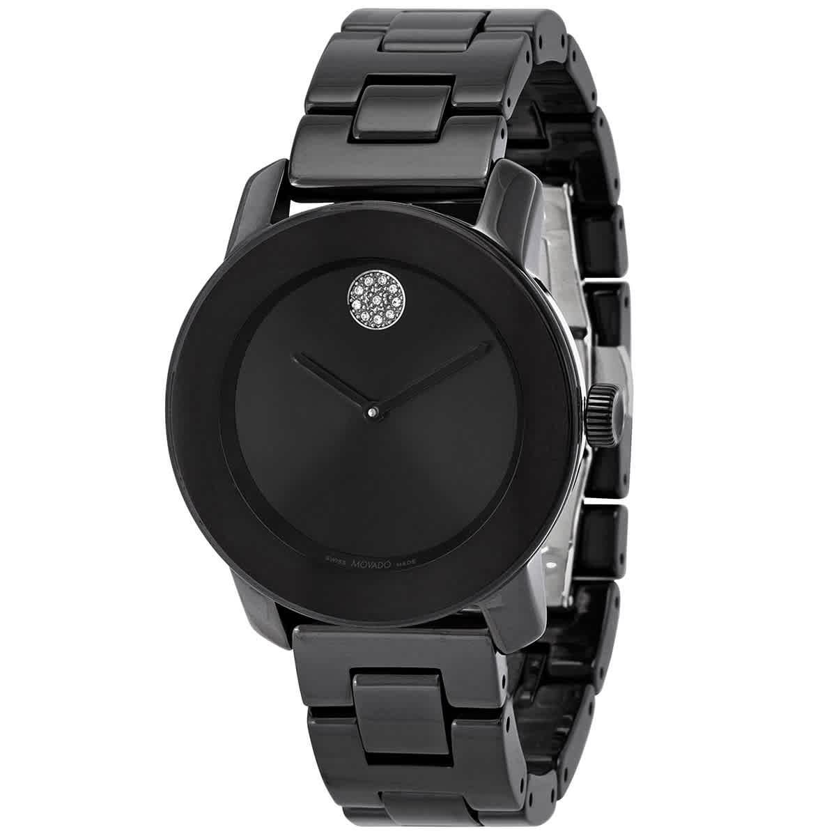 Movado Bold Ceramic Quartz Black Dial Ladies Watch 3600803 Movado