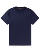 Loro Piana - Cashmere-Piqué T-Shirt - Blue