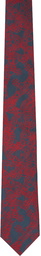 Vivienne Westwood Navy & Red Crazy Orb Outline Tie