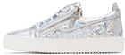 Giuseppe Zanotti Silver Iridescent Frankie Sneakers