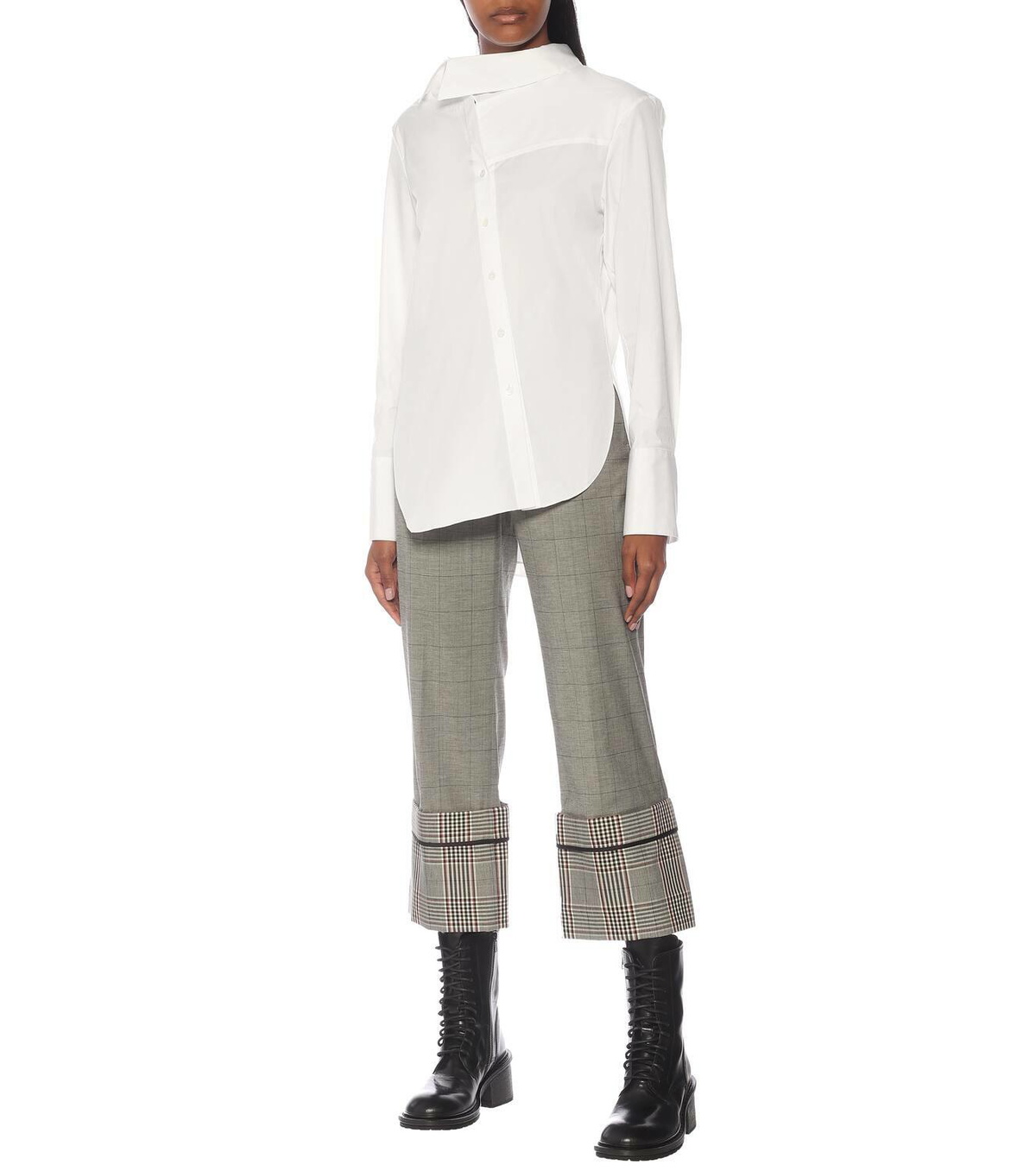 Monse Tie-neck stretch-cotton shirt