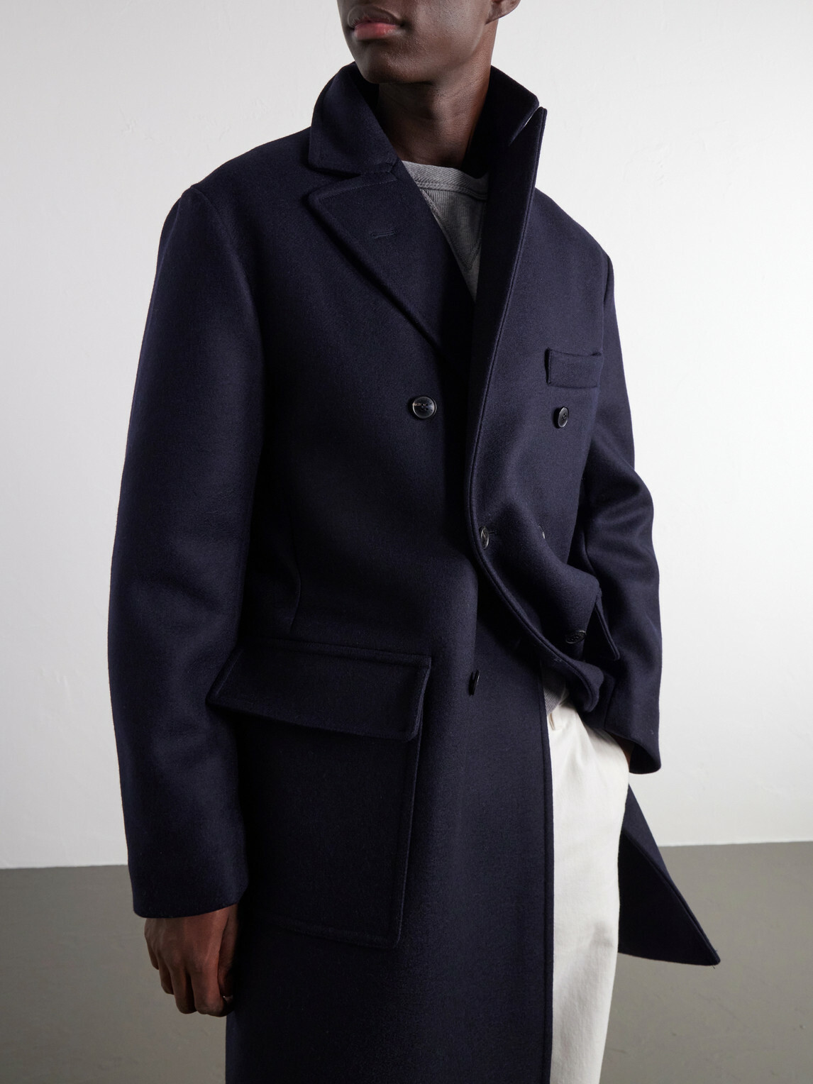 Fortela - Manteco Serwilliam1 Double-Breasted Wool Coat - Blue