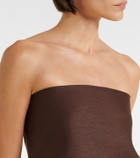 Staud Samara embellished linen top