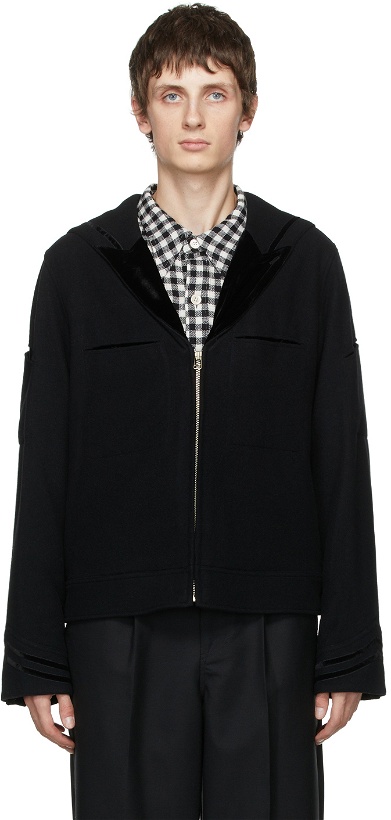Photo: BED J.W. FORD Black Wool Sailor Collar Jacket