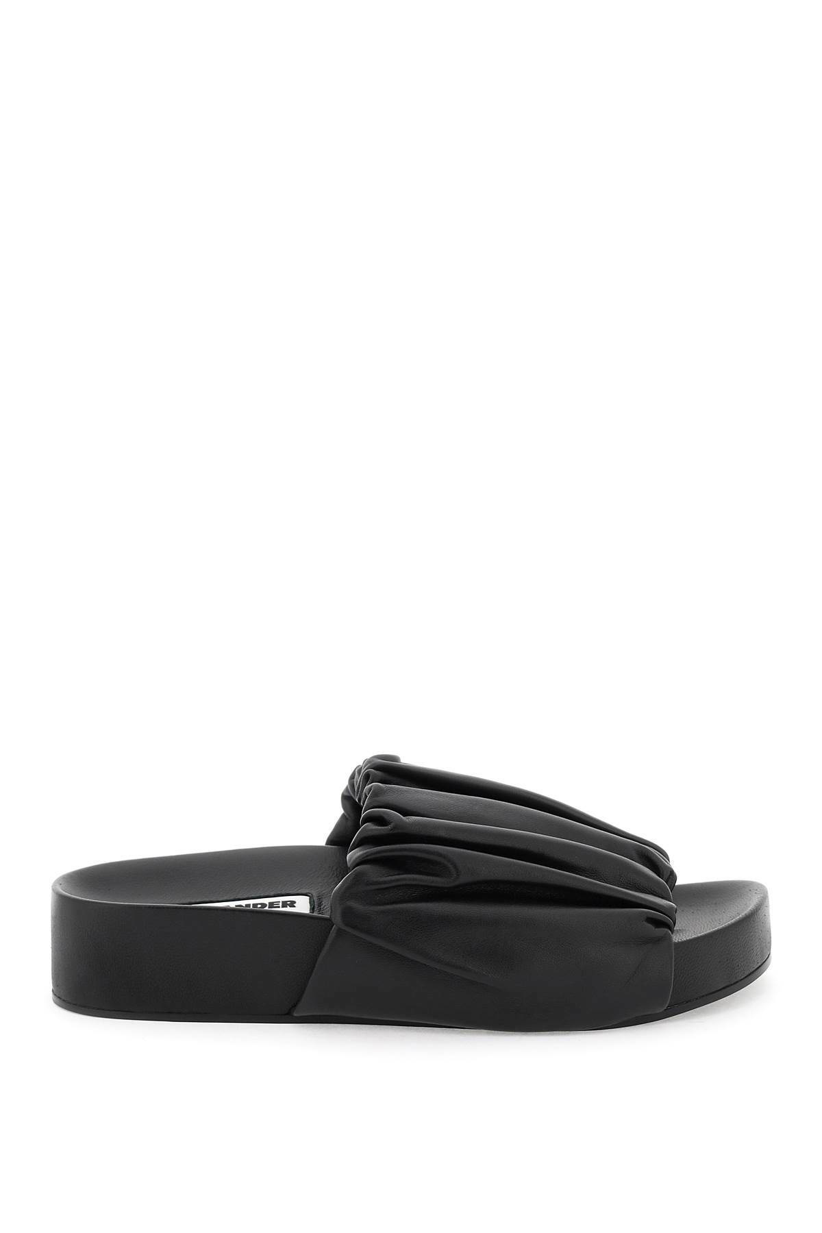 Jil Sander Black Wooden Platform Sandals Jil Sander