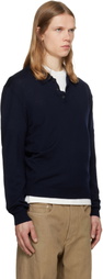 A.P.C. Navy Riou Wool Polo