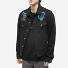 Off-White Men's Varsity Patch Denim Jacket in Black