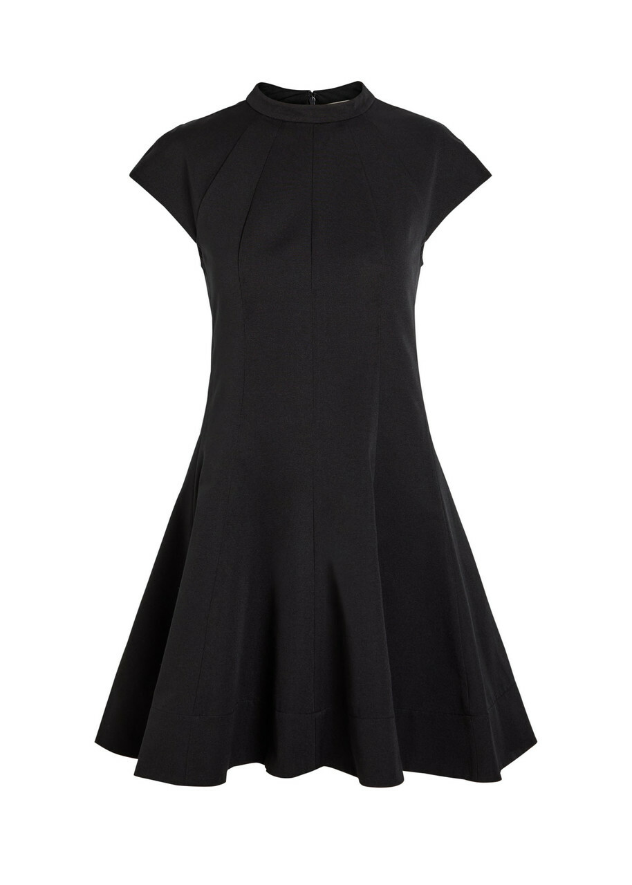 Staud Ellie Panelled Cotton-blend Mini Dress Black