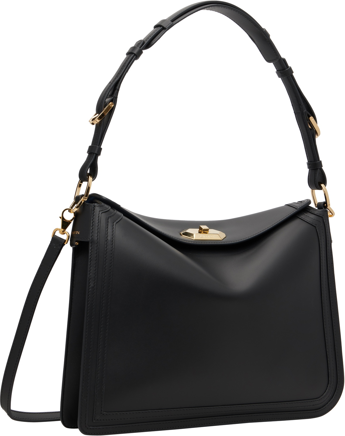 Lanvin Black Compagnon Asymmetrical Bag