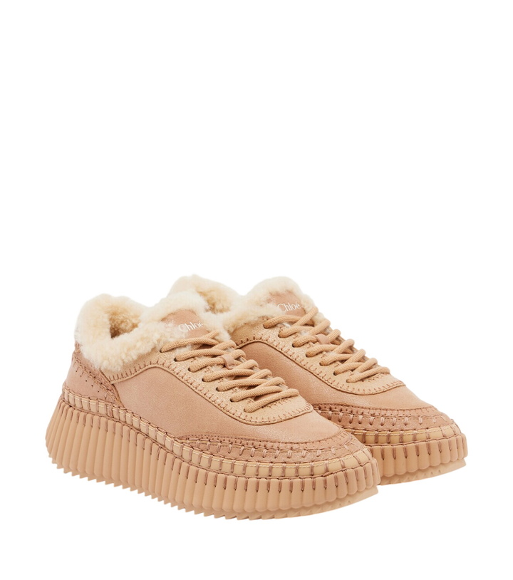 Photo: Chloé Nama shearling-lined suede platform sneakers