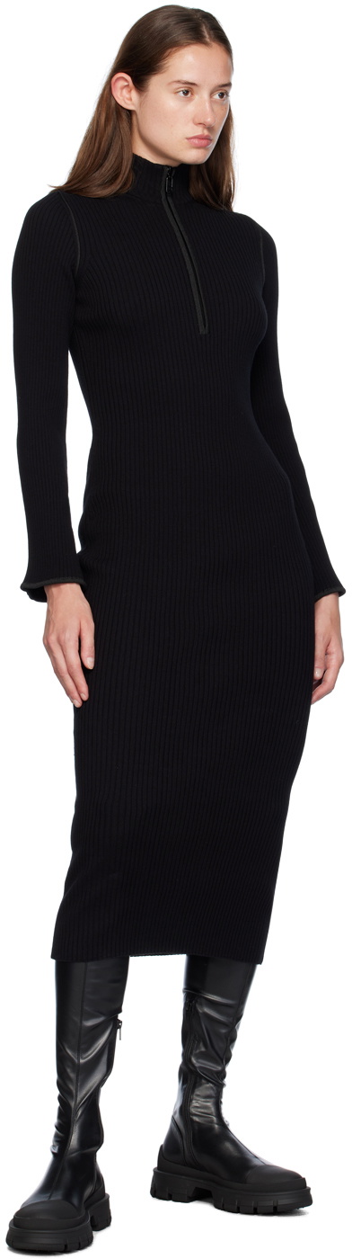 Moncler Black Wool Midi Dress