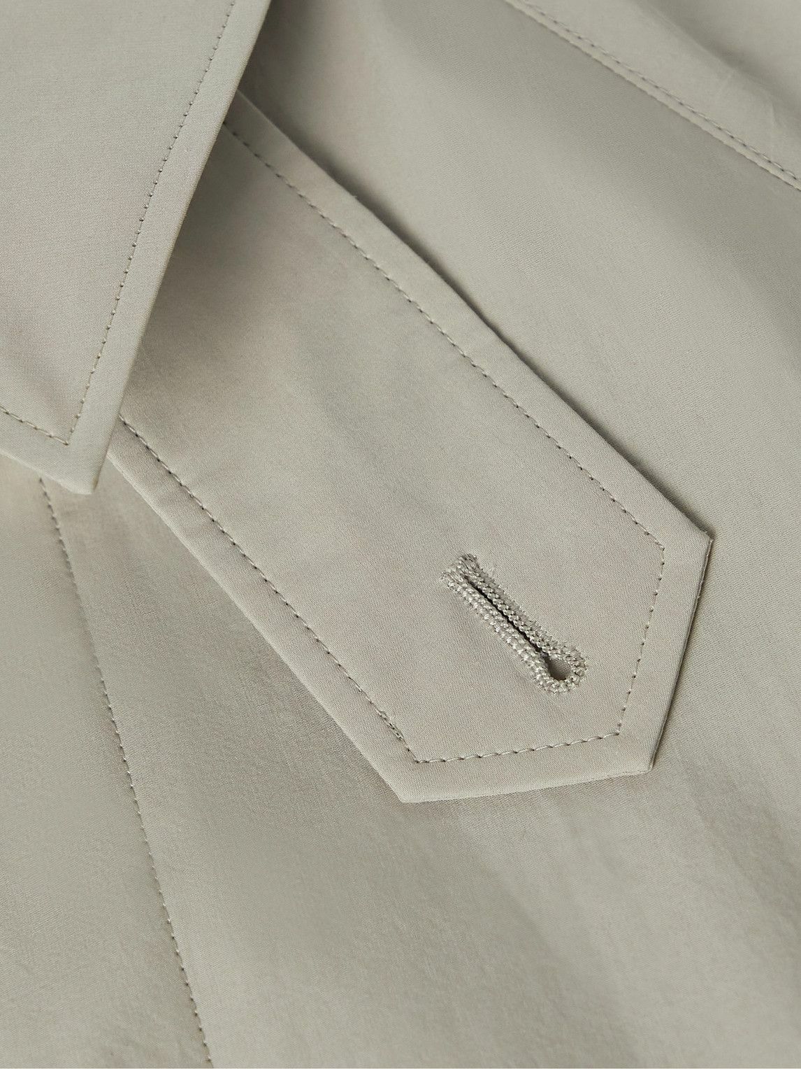 ATON - Balmacaan Cotton-Shell Coat - Gray