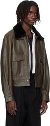 Ernest W. Baker Khaki Aviator Leather Jacket