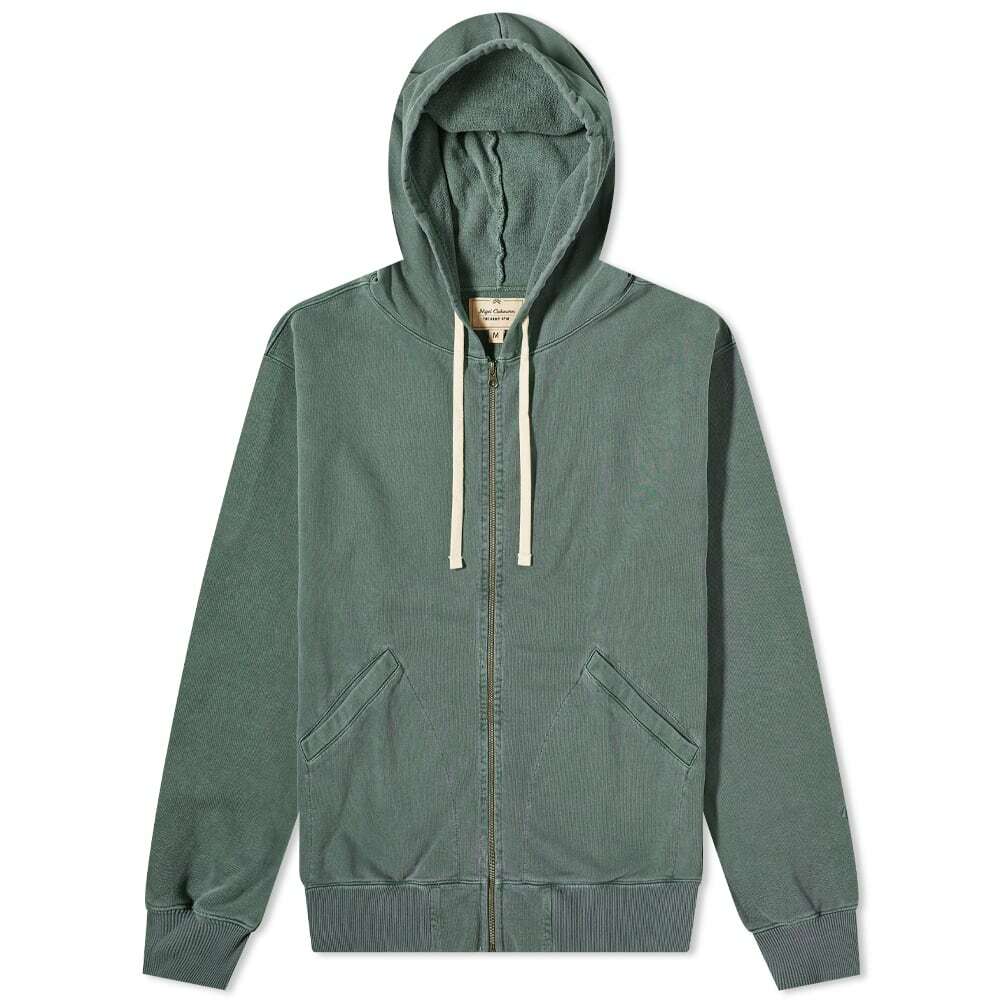 Nigel Cabourn Men s Embroidered Arrow Zip Hoody in Sports Green